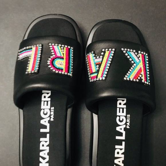 KARL LAGERFELD PARIS WOMEN OPAL SANDALS. CLASSY DESIGN FOR COMFORT. NEW SIZE 10 - Picture 10 of 10